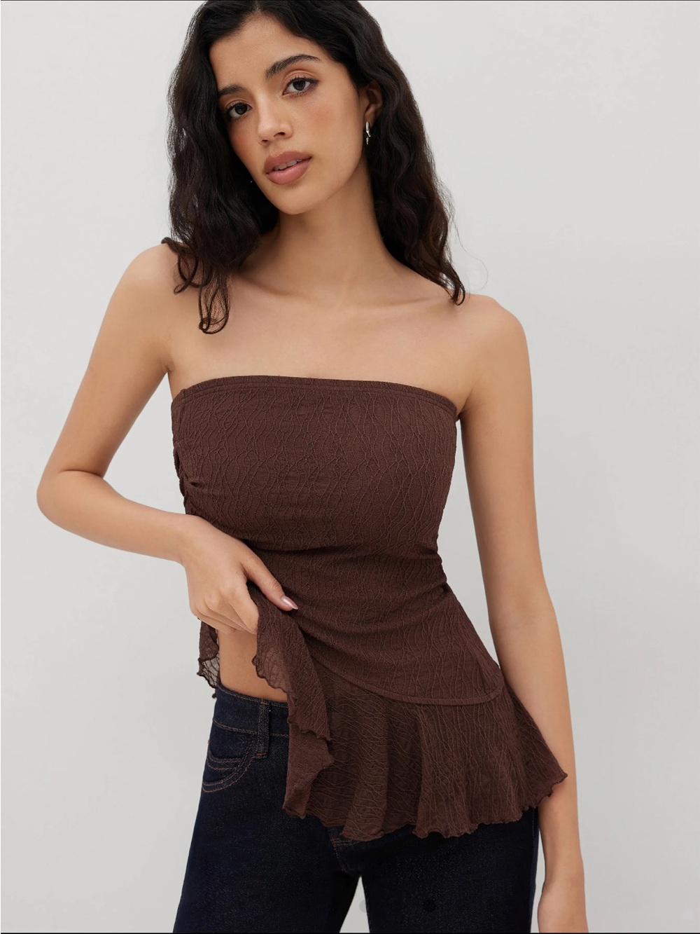Cider Ruffle Bandeau Top - Picture 4 of 7